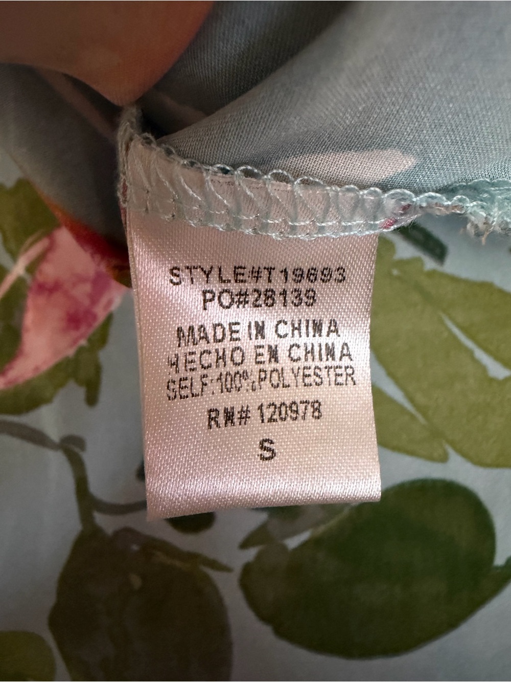 entro Light Blue Floral Print Oversized Button-Down Shirt - Picture 8 of 8